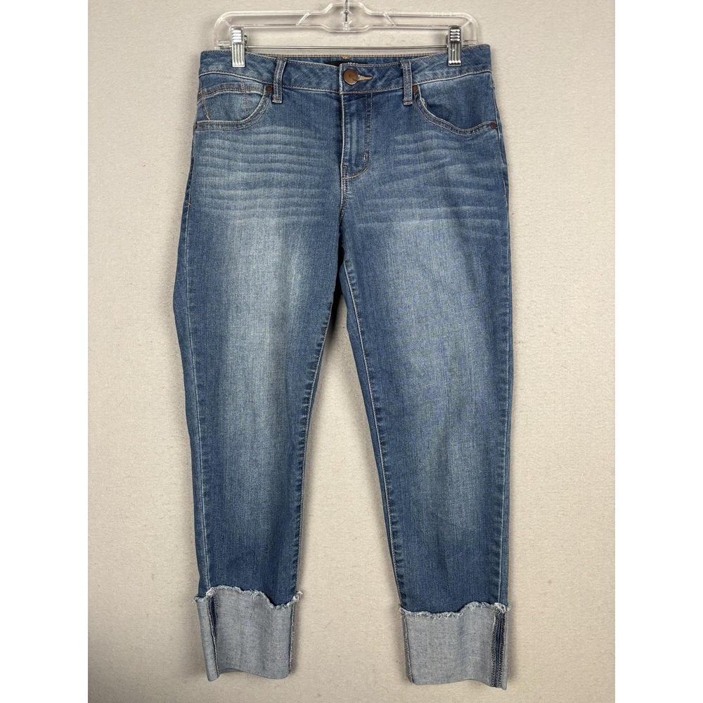1822 Denim Taylor Jeans Womens 8 Medium Wash Mid Rise Skinny Cuffed Stretch